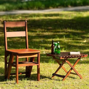 Folding Trapezoid Wood Outdoor Picnic Table 19.7 in. x 19.3 in. x 15 in.