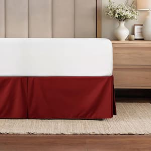 14 in. Burgundy Solid King Bed Skirt