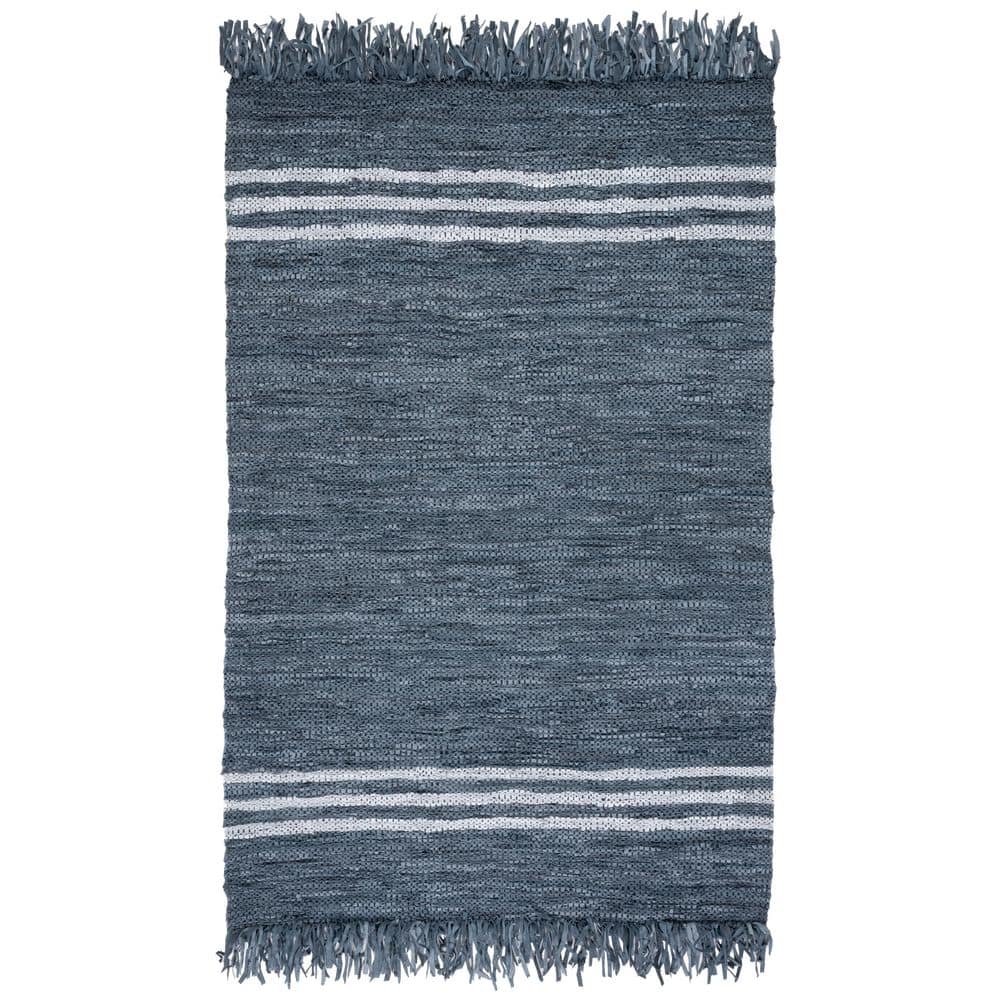 Vintage Leather 5 ft. x 8 ft. Gray/Ivory Striped Border Area Rug price history on PriceWatchPro