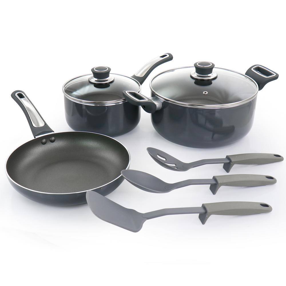 Oster Legacy 8 Piece Gray Aluminum Nonstick Cookware Set