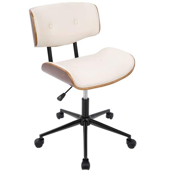 LumiSource Lombardi Faux Leather Adjustable Height Office Chair in