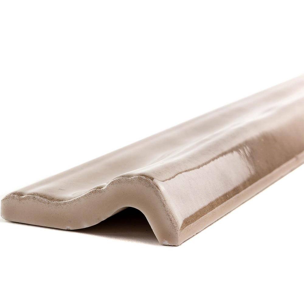 Taupe Ceramic Quarter Round Tile Trim 12" x 2"