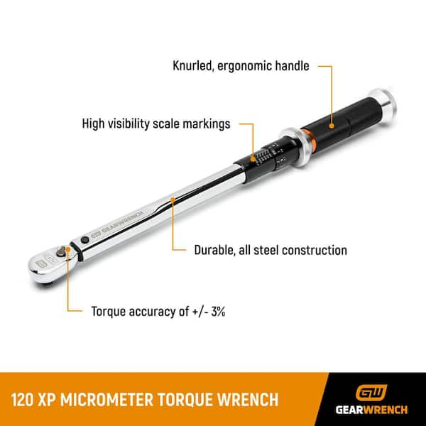 3/8 in. Drive 120XP 10 ft. to 100 ft./lbs. Micrometer Torque Wrench