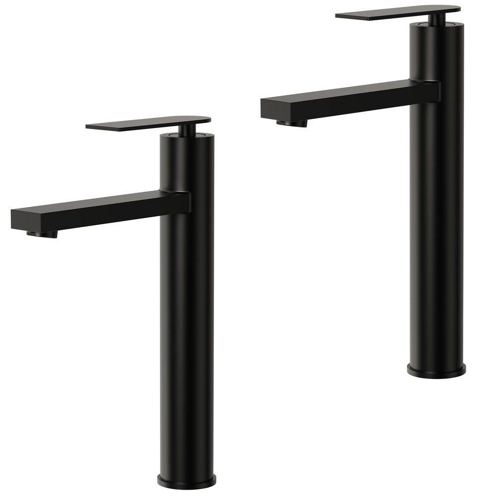 12 in. Faucet Height Single Handle Single Hole Bathroom Faucet 1.2 GPM Spot Resistant in Matte Black (2-Pack) price history on PriceWatchPro