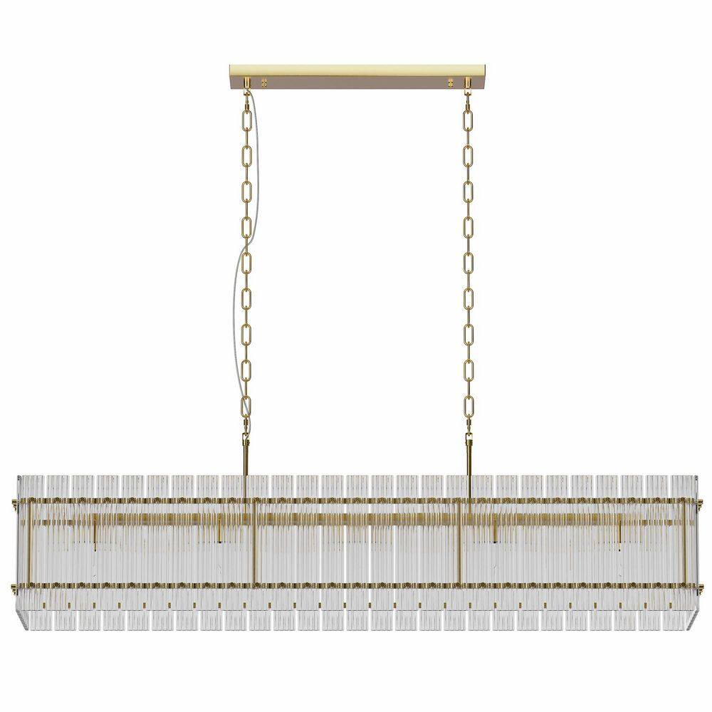 10-Light Gold Rectangular Crystal Chandelier, Modern Linear Pendant Ceiling Light for Kitchen Island Dining Room price history on PriceWatchPro