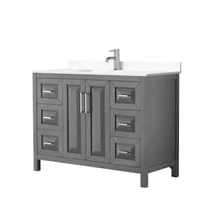 Daria 48in.Wx22 in.D Single Vanity in Dark Gray with Cultured Marble Vanity Top in White with White Basin