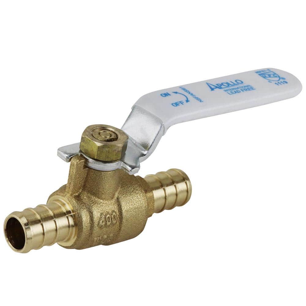 Durable Brass PEX Barb Ball Valve with Yellow Lever Handle
