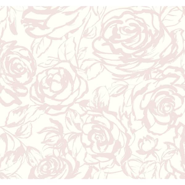 A-Street Prints Nelda Light Pink Rose Wallpaper