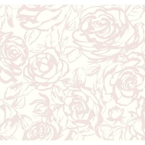 Nelda Light Pink Rose Wallpaper Sample