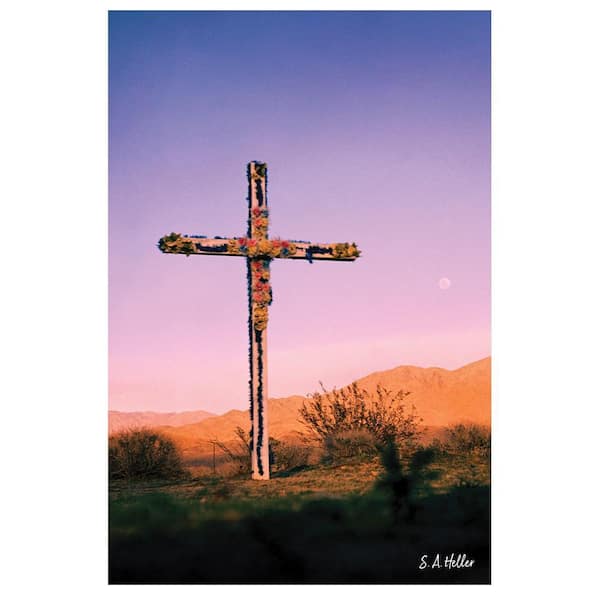 VENICE BEACH Collections Cross Moon by Steven a Heller 1-Piece Unframed Canvas Drawing Print 20 in. x 30 in.