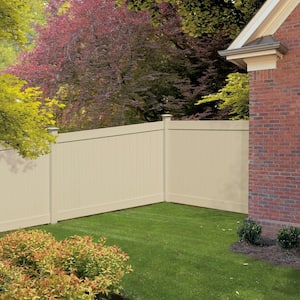 Linden 5 in. x 5 in. x 9 ft. Sand Vinyl Routed Fence Corner Post