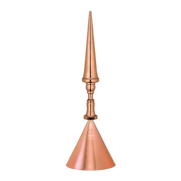 Good Directions 24 in. Castle Smithsonian Finial with Round Finial Cap in Polished Copper