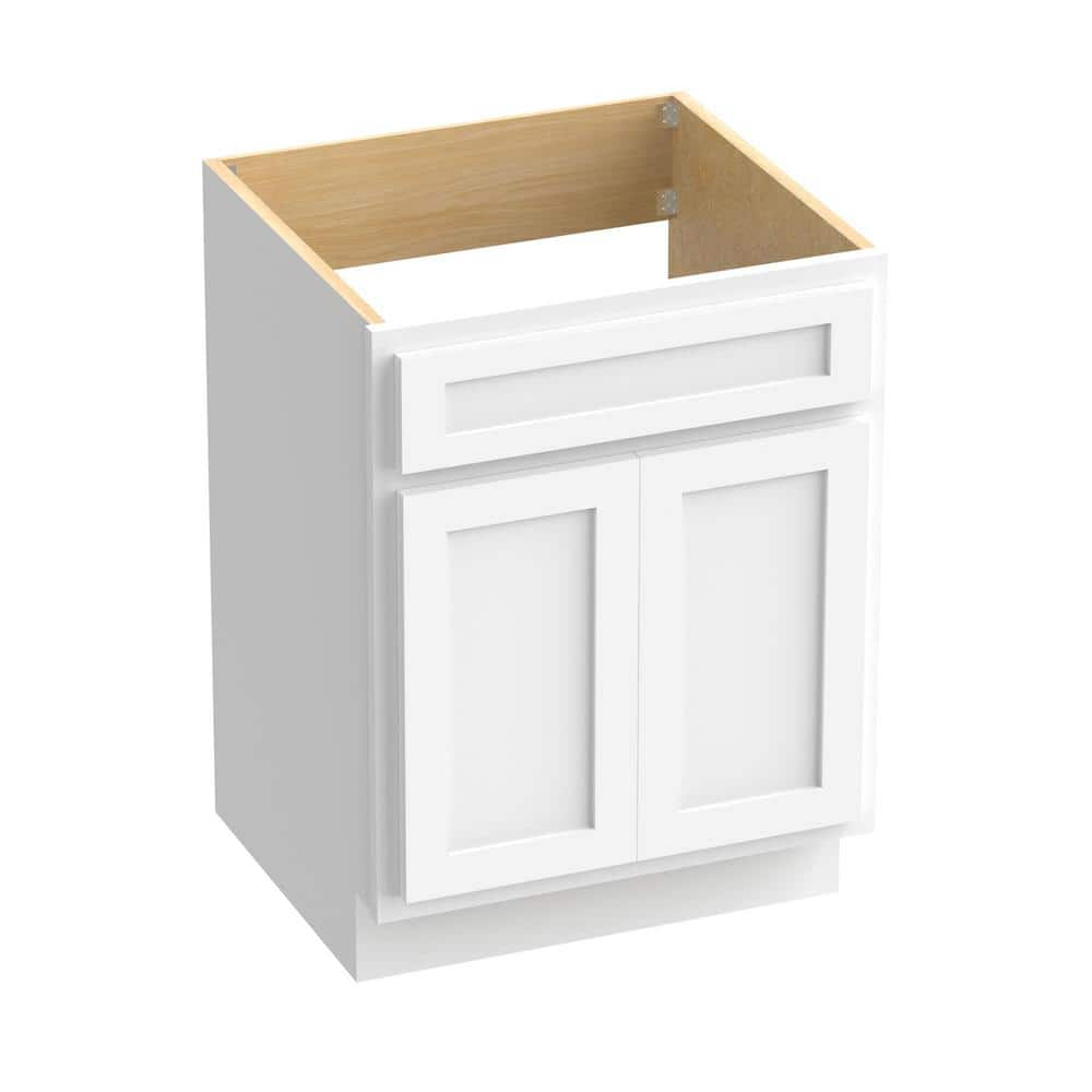 White Engineered Wood Double Door Vanity Cabinet