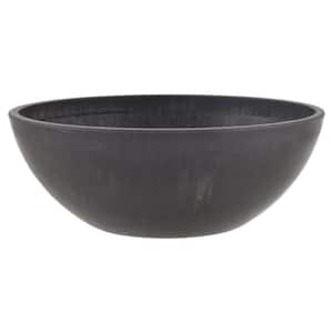 Garden Bowl 8 in. x 3 in. Dark Charcoal PSW Pot