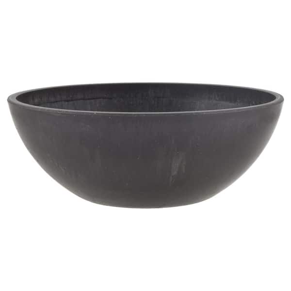 Garden Bowl 8 in. x 3 in. Dark Charcoal PSW Pot