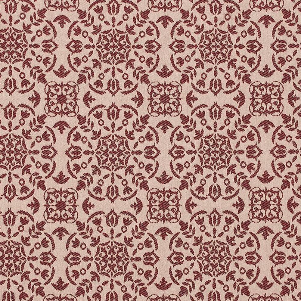 Burgundy and Tan Cotton Blend Square Table Topper 42" x 42"