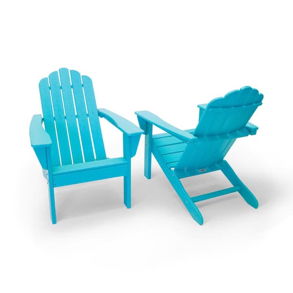Luxeo Marina Aruba Blue Poly Plastic, Teal Adirondack Chairs Home Depot