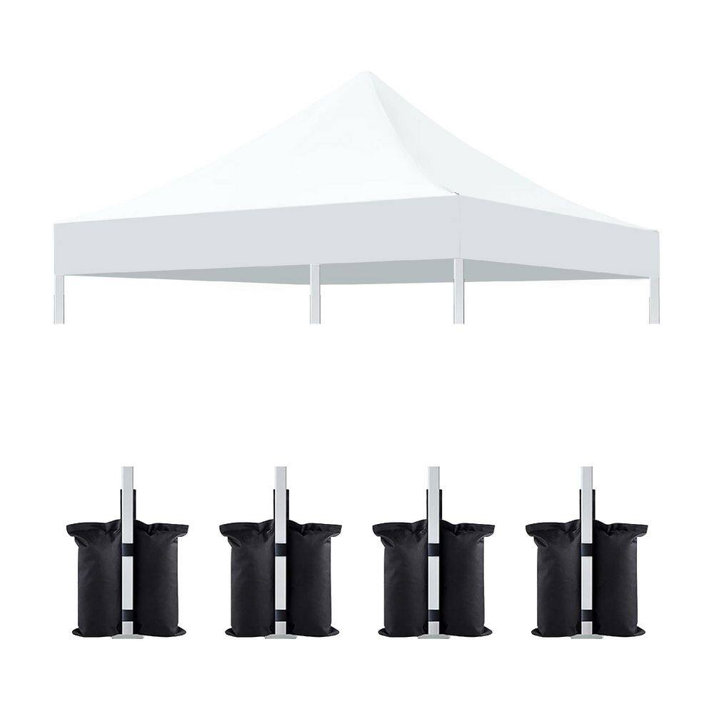 10 ft. x 10 ft. White Polyester Canopy Replacement Top, Cover Only with 4 Pack Weight Bags for Pop Up Canopy Tent price history on PriceWatchPro