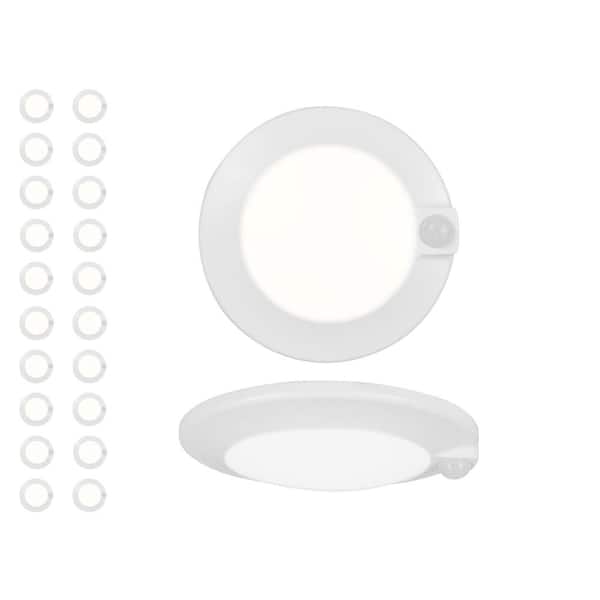 NICOR RSDS-M 4 in. White Selectable LED Flush Mount Downlight with Integrated PIR Motion Sensor, 20-Pack