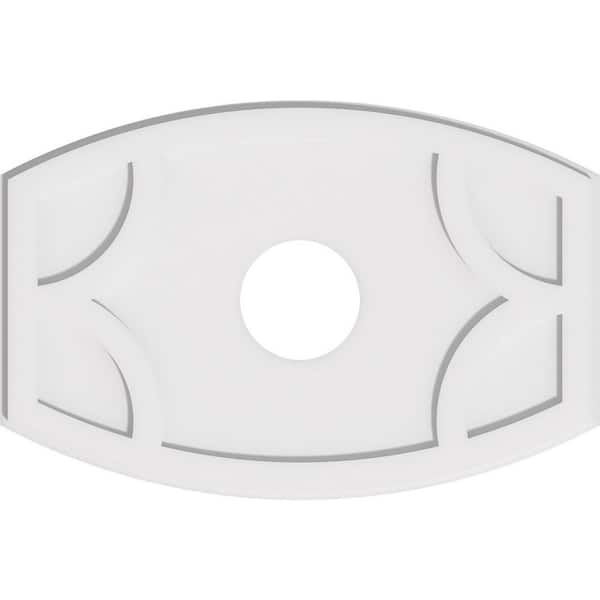 Ekena Millwork 30 in. W x 20 in. H x 6 in. ID x 1 in. P Kailey Architectural Grade PVC Contemporary Ceiling Medallion