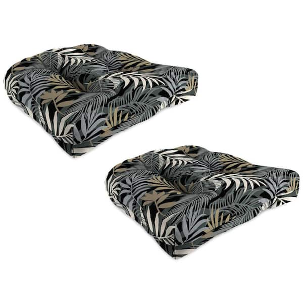 19 in. W x 19 in. D x 4 in. T Square Outdoor Wicker Seat Cushion in Maryland Driftwood (2-Pack)