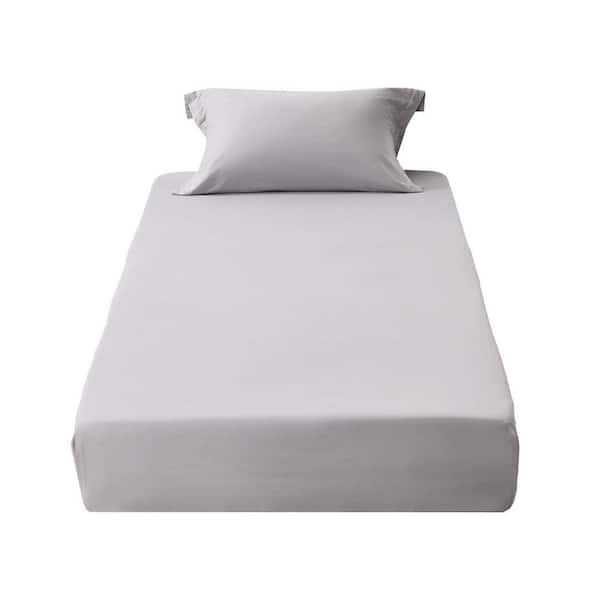 Fitted Sheet 1 Set of 2 Pieces Twin Size Elastic Fitted Sheet with High-Quality Microfiber for 15 in. Mattress