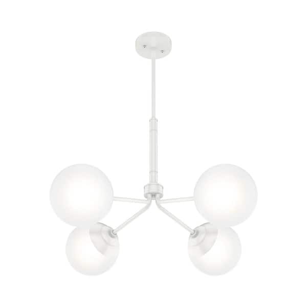 Hunter Hepburn 4 Light Matte White Chandelier Bedroom Light