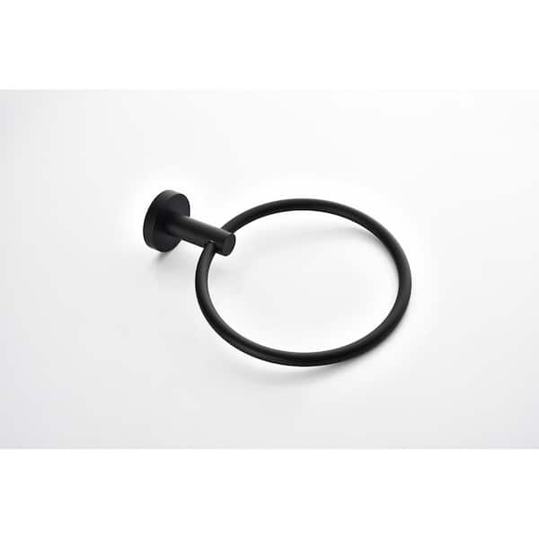 3-Piece Rounded Bath Hardware Set with Mounting Hardware in Matte Black