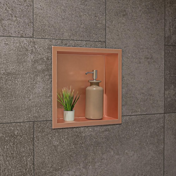ALFI BRAND 12 in. W x 12 in. H x 4 in. D Stainless Steel Shower Niche in Brushed Copper PVD