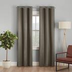 Desmond Brown Solid Polyester 63 in. L x 40 in. W Blackout Grommet Curtain