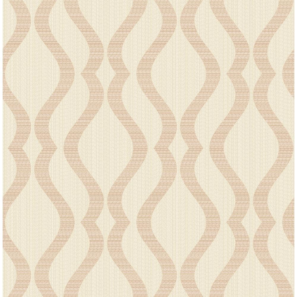 Yves Rose Gold Ogee Strippable Wallpaper (Covers 56.4 sq. ft.)