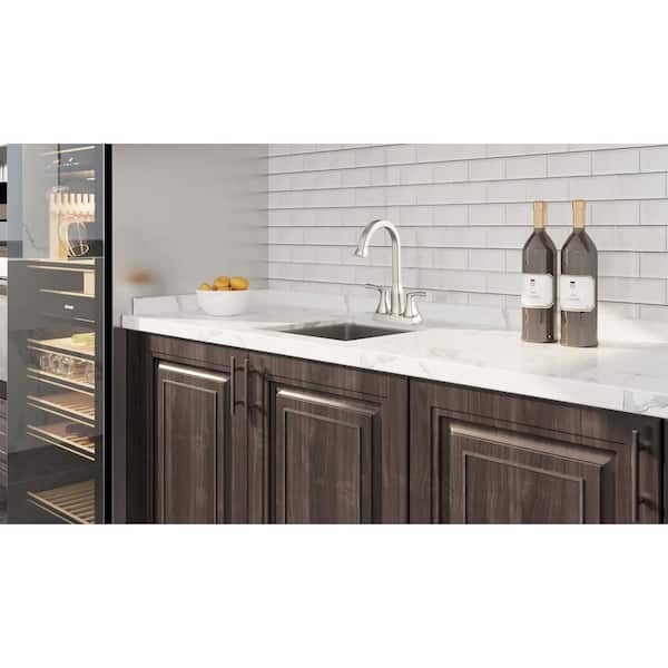 Cardania Double Handle Top Mount Bar Faucet in Brushed Nickel