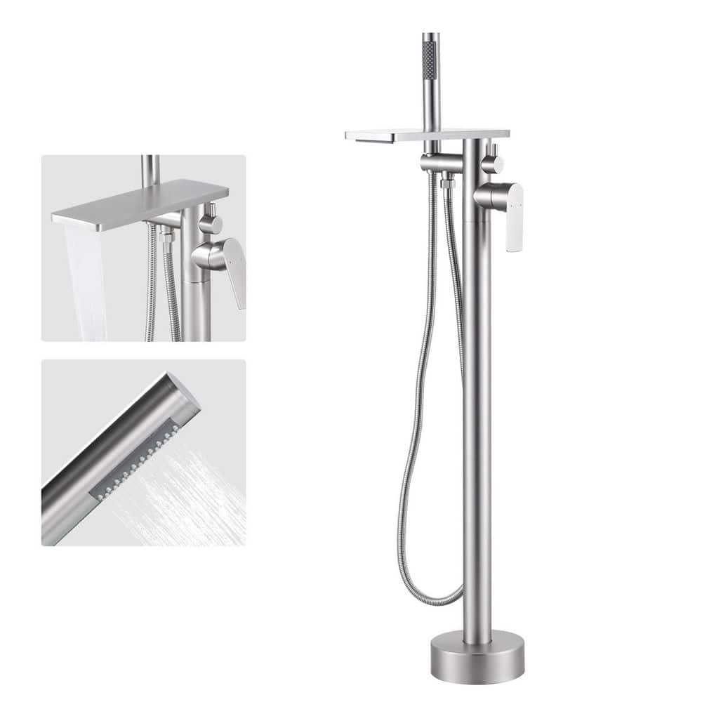 2-Handle Freestanding Tub Faucet with Handshower in. Brushed Nickel price history on PriceWatchPro