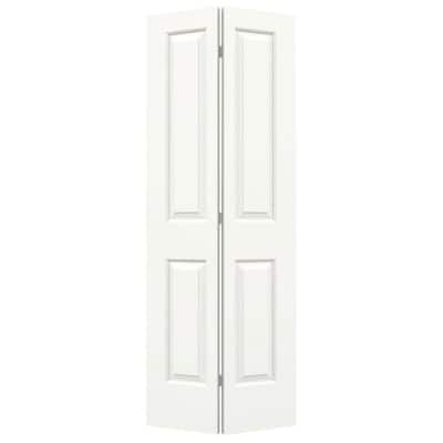 32 in. x 80 in. Cambridge White Painted Smooth Molded Composite Closet Bi-fold Door