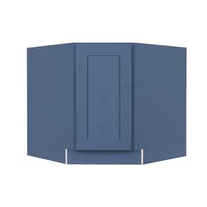 Lancaster Blue Plywood Shaker Stock Assembled Base Corner Kitchen Cabinet (36 in. W x 34.5 in. H x 24 in. D)