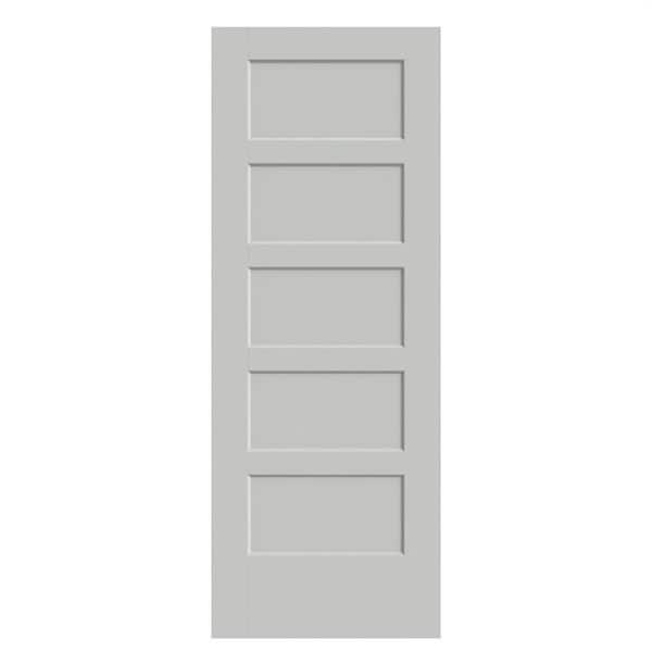 32 in. x 80 in. 5-Panel Bayshore Single Bore Hollow Core Silver Bullet Molded Composite Interior Door Slab