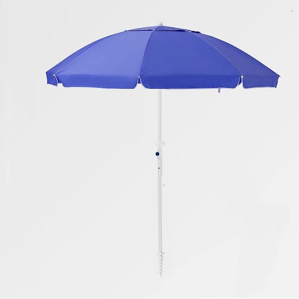 Dyiom 7.5 ft. Beach Umbrella for Sand Portable Outdoor Beach Umbrella in Blue
