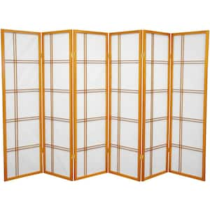 5 ft. Honey 6-Panel Room Divider