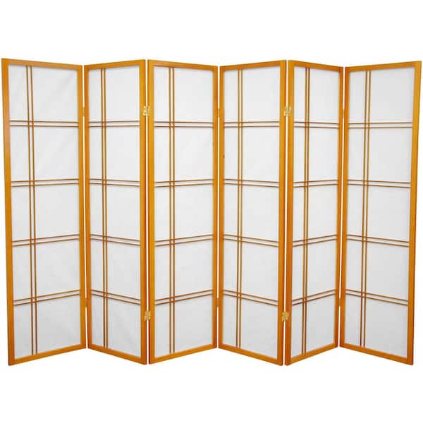 5 ft. Honey 6-Panel Room Divider