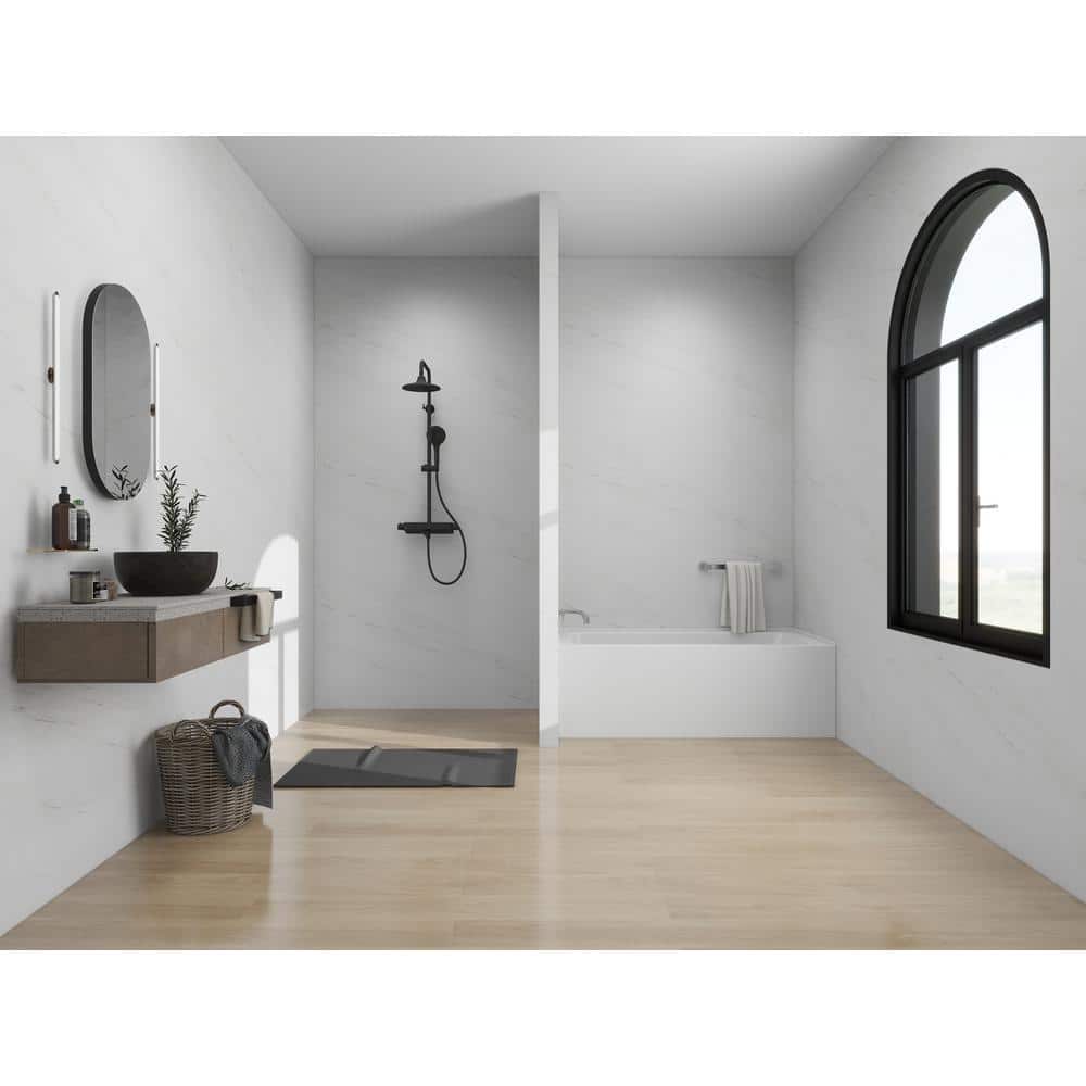 White Acrylic Alcove Skirt Bathtub with Left Drain