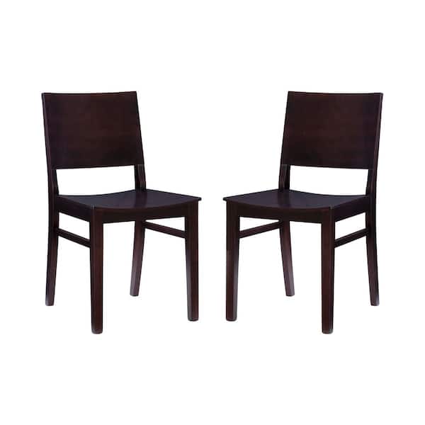 Harpe Brown Wood Dining Side Chair Set of 2