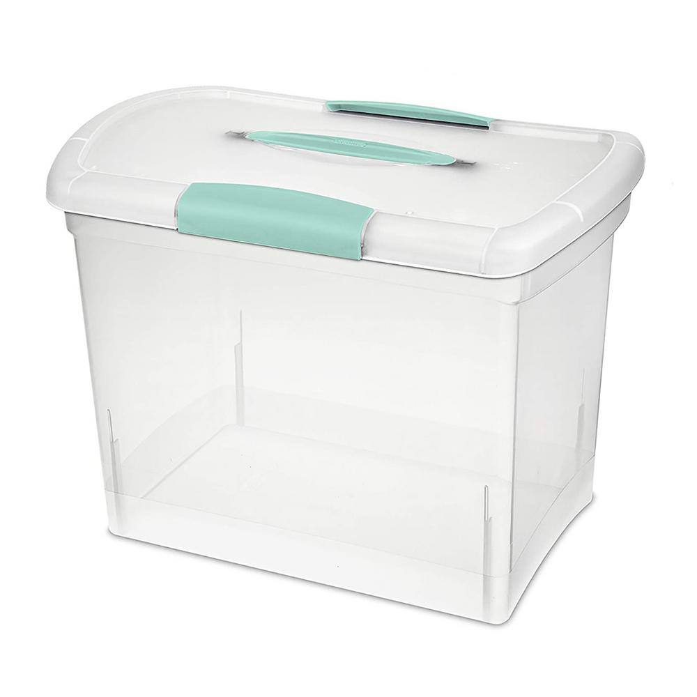 Sterilite 10 GA Large Nesting ShowOffs Portable Clear File Storage Box ...