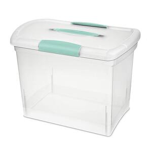 10 GA Large Nesting ShowOffs Portable Clear File Storage Box with Latches (12 Pack)