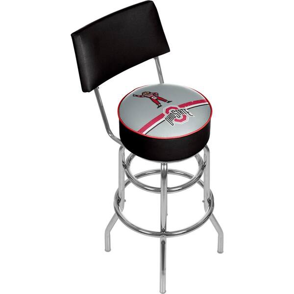 University of Kentucky Reflection 31 in. Blue Low Back Metal Bar Stool with Vinyl Seat