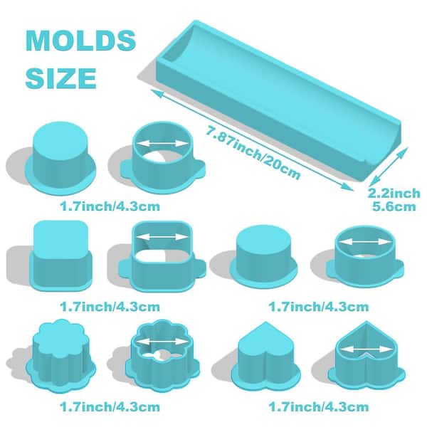 Cake Pop Mold Set with 3D Printed Cutter and Pusher for Home Baking, Birthday Parties, Wedding Desserts, Blue (6-Pack)