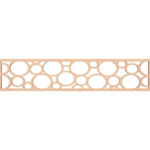 Ekena Millwork Hemingway Fretwork 0.375 in. D x 46.75 in. W x 10 in. L Red Oak Wood Panel Moulding