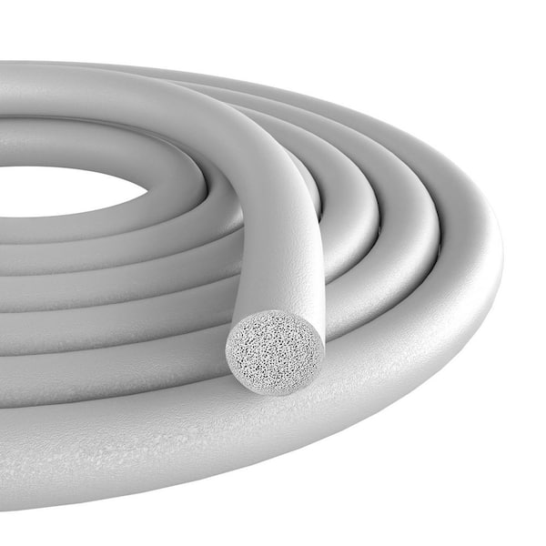 1 in. dia. x 16.4 ft. Gray EPDM Rubber Crack Filler Caulk Saver for Gaps and Weather Stripping Door Seal