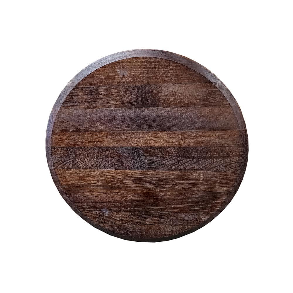 Rustic Round Oak Wood Winery Scene Wall Plaque