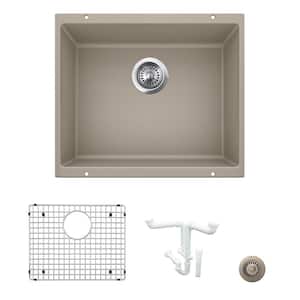 Precis 20.87 in. Undermount Single Bowl Truffle Granite Composite Kitchen Sink Kit with Accessories