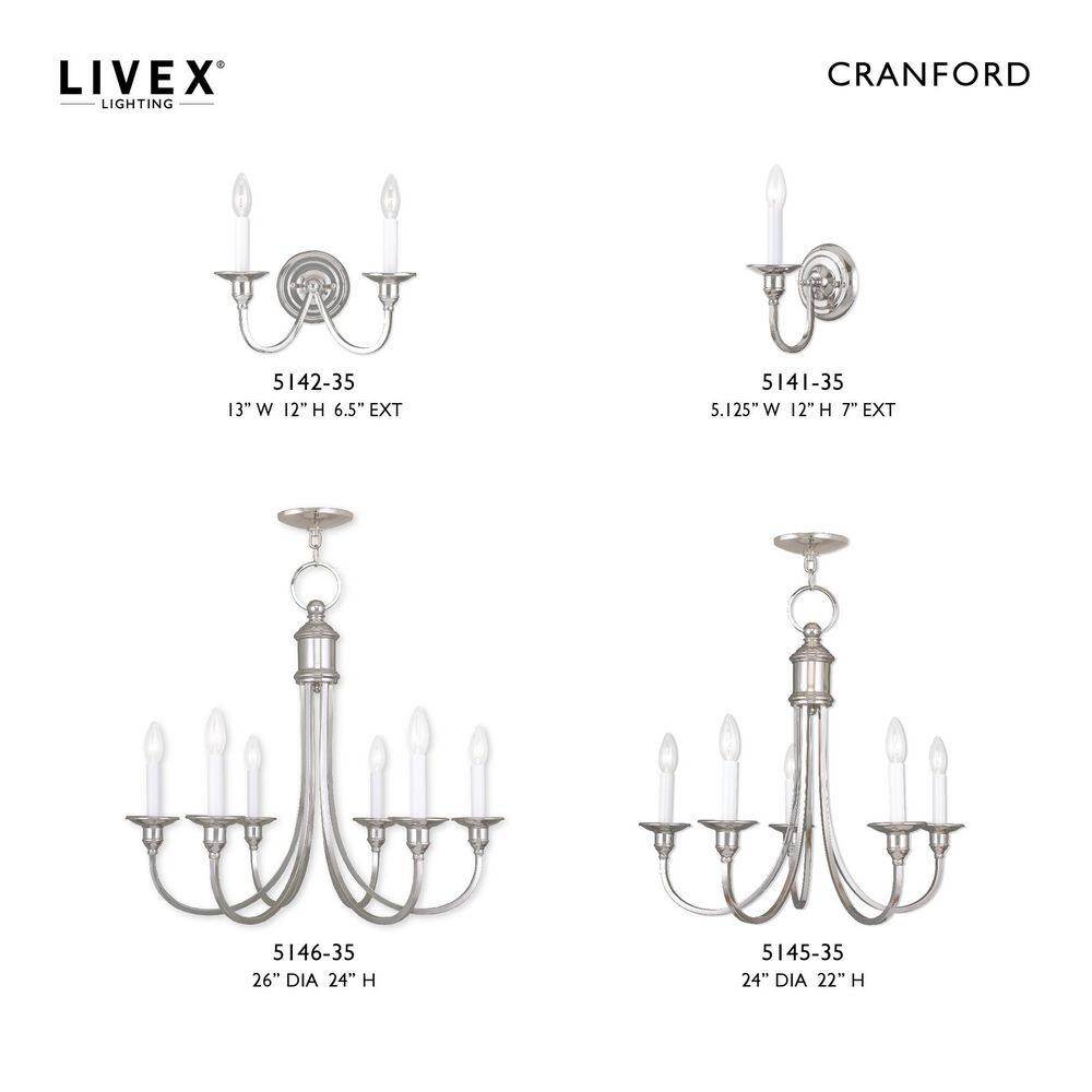 Polished Nickel Dual Light Traditional Wall Sconce
